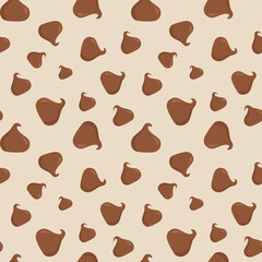 Obraz premium Seamless Classic Chocolate Chips Pattern Flat Vector Background