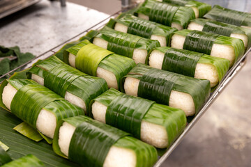Banana sticky rice at a Vietnamese night market