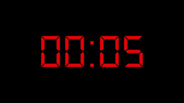 Countup digital timer 1 minute or 60 seconds on Black background. 4K Videoseconds on Black background. 4K Video