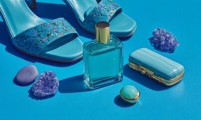 Vibrant Blue Accessories Celebrating Women Empowerment and Clean Aesthetic