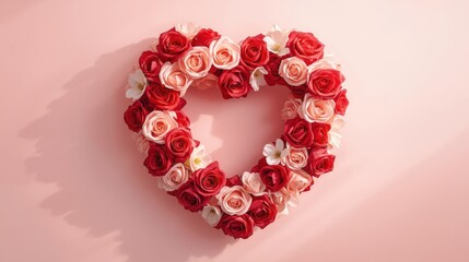 Heart-shaped rose wreath