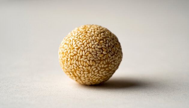 Single til laddu sesame ball dessert isolated on neutral background