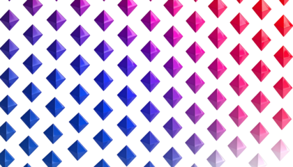 Geometric gradient of 3D diamond shapes on black background