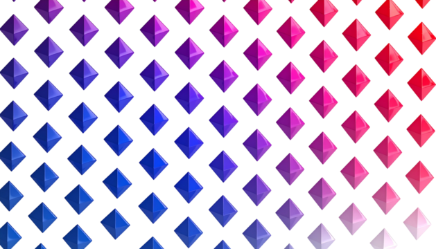 Geometric gradient of 3D diamond shapes on black background - Powered by Adobe