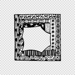 Hand drawn doodle frame with abstract patterns