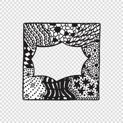 Hand drawn doodle frame with abstract patterns