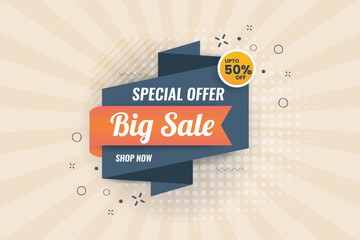 special offer banner and big sale promotion with geometric background offer sale promotion template banner