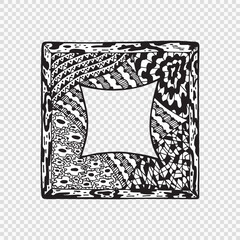 Hand drawn doodle frame with abstract patterns