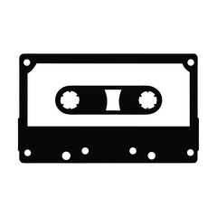 Obraz premium Retro cassette tape icon for vintage music and audio design