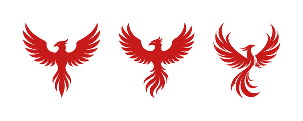 vector set silhouette logo of phoenix (artwork 1)