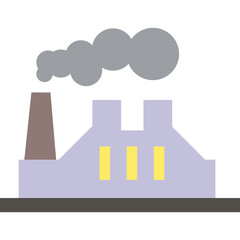 Naklejka premium Factory with Smoke Stack Icon