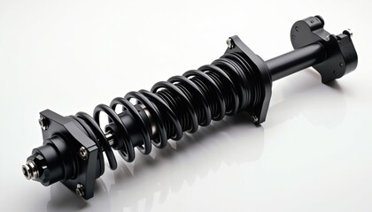 Black automotive shock absorber and coil spring assembly for performance vehicles. This suspension part is built for durability precision and smooth ride control.