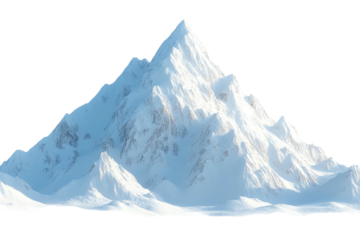 Majestic, snow-covered mountain peak against black backdrop