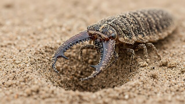 close up of a antlion