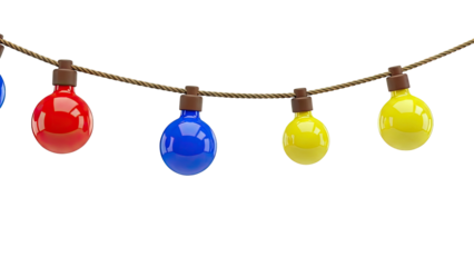 String of Red, Blue, and Yellow Globe Lights