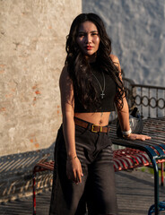 Thai Girl at Restaurant and Lake in Thailand