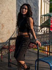Thai Girl at Restaurant and Lake in Thailand