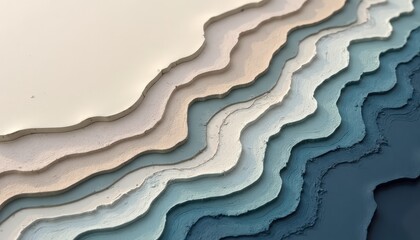 Abstract Topographic Layers With Gradient Colors Transitioning From Cream To Deep Blue A Textured Topography Background With