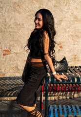 Thai Girl at Restaurant and Lake in Thailand