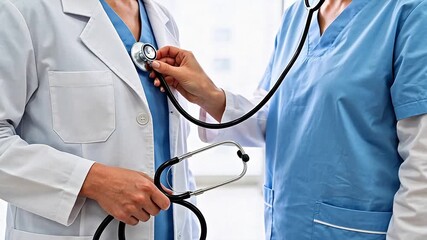 Medical professionals with stethoscopes