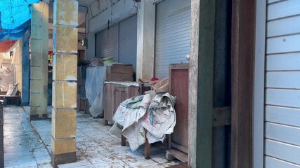 Empty stall in a closed market