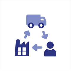 supplay chain icons. simple colored vector illustration