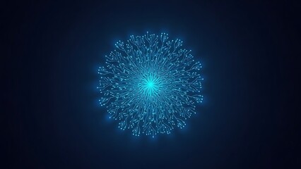 Dynamic blue digital network representing ai and global connectivity