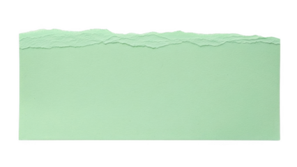 Light green torn paper edge with rough texture on black background ripped