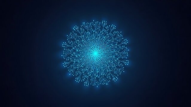 Dynamic blue digital network representing ai and global connectivity - Powered by Adobe