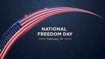 An abstract american flag design celebrating national freedom day on february first
