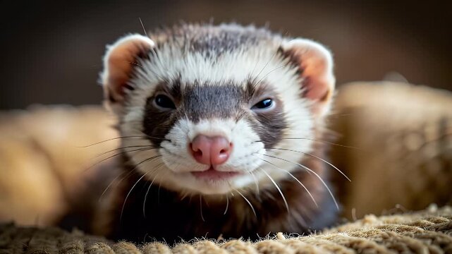 Adorable Ferret Portrait - A Playful and Curious Creature.