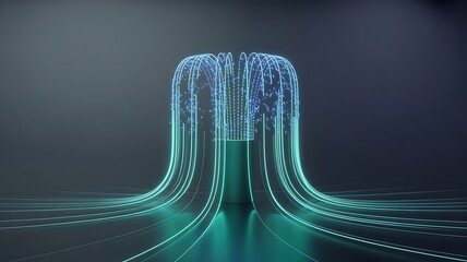 Futuristic data flow visualization digital connectivity and energy stream