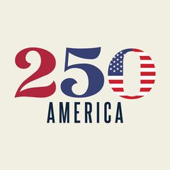 Vector illustration celebrating the 250th anniversary of the United States of America