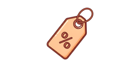 Cartoon Discount Price Tag With Percentage Symbol