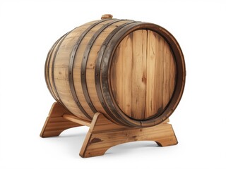 Traditional wooden barrel on stand