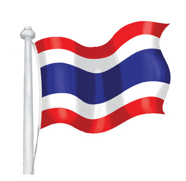 3D flags Thailand waving