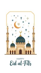 Celebrate eid al-fitr with a beautiful mosque