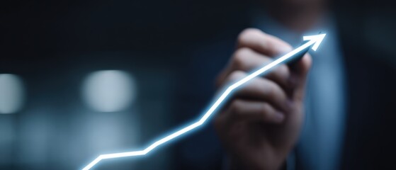 Business Professional Drawing Growth Arrow Graph