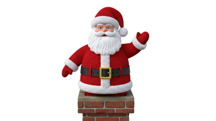 Santa Claus waving from a chimney