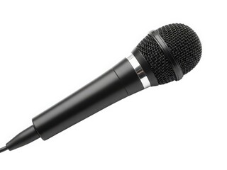 Black dynamic microphone with pop filter