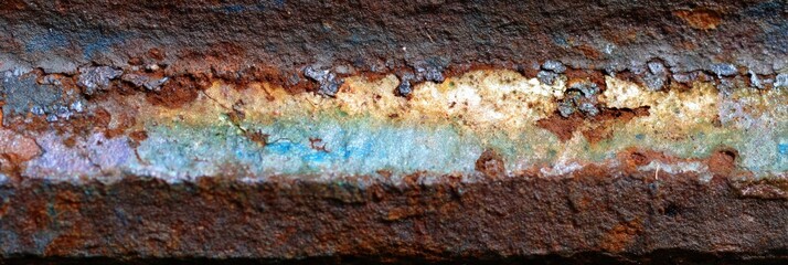 Fototapeta premium Colorful corroded metal surface with rust and oxidation details