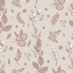 Soft Vintage Botanical Vine Pattern