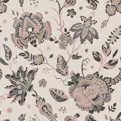 Elegant Vintage Boho Floral Pattern