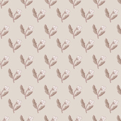 Warm Beige Mini Floral Pattern