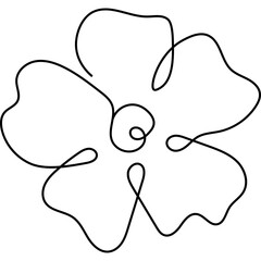 Flat Flower Line Art