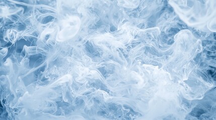 A digital illustration of a swirling, ethereal smoke effect in shades of blue and white.