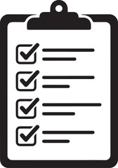 Fototapeta premium Checklist Clipboard Task List Silhouette Icon