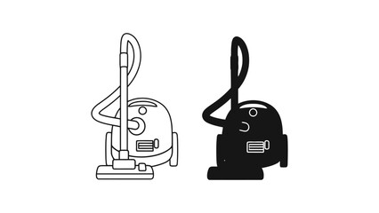 Four different colored vacuum cleaners on a white background illustration
