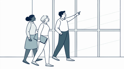 Leadership concept minimal characters