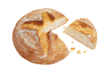 Rustic artisan sourdough bread with crusty texture